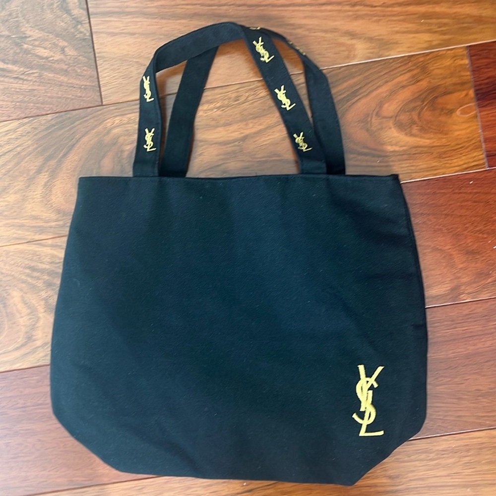 YSL Parfum Black Tote Bag with Gold Logo NEW